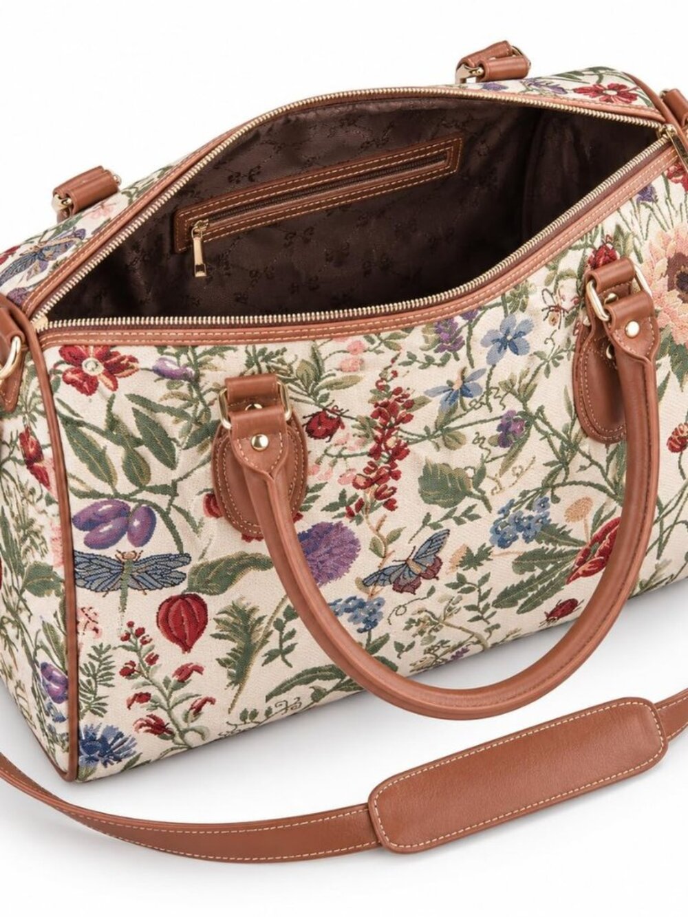 Tapestry Duffle Bag Overnight Bags Weekend Bag for Women with Sunflower Poppy